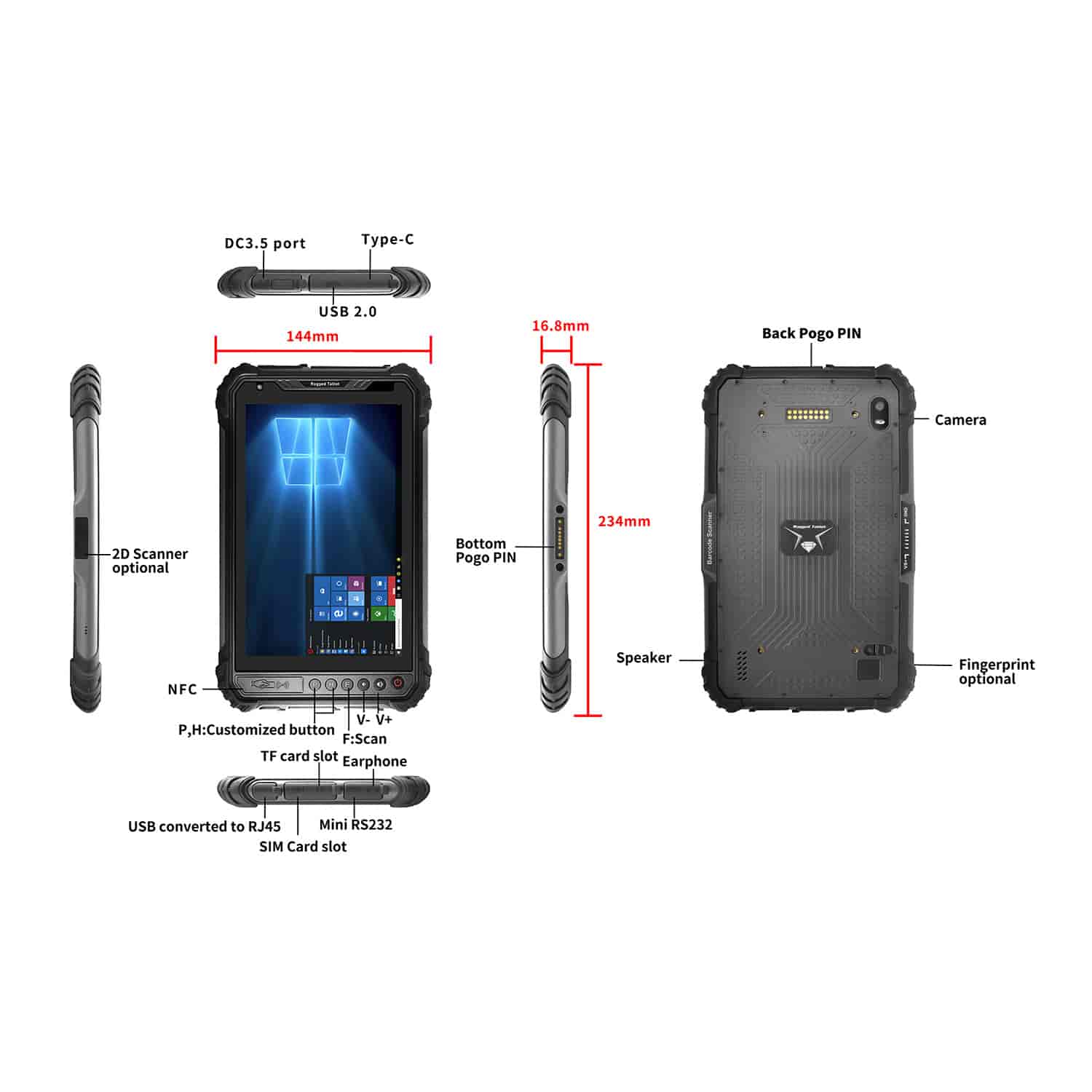 8寸i5-8200Y Windows加固平板电脑 SIP-M08 - 图片 3